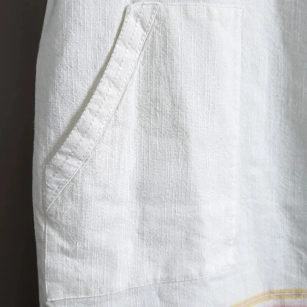 NWT Faherty Apres Soleil Stripe Hailee Dress sz M	 Organic Cotton Boho White - Picture 7 of 13